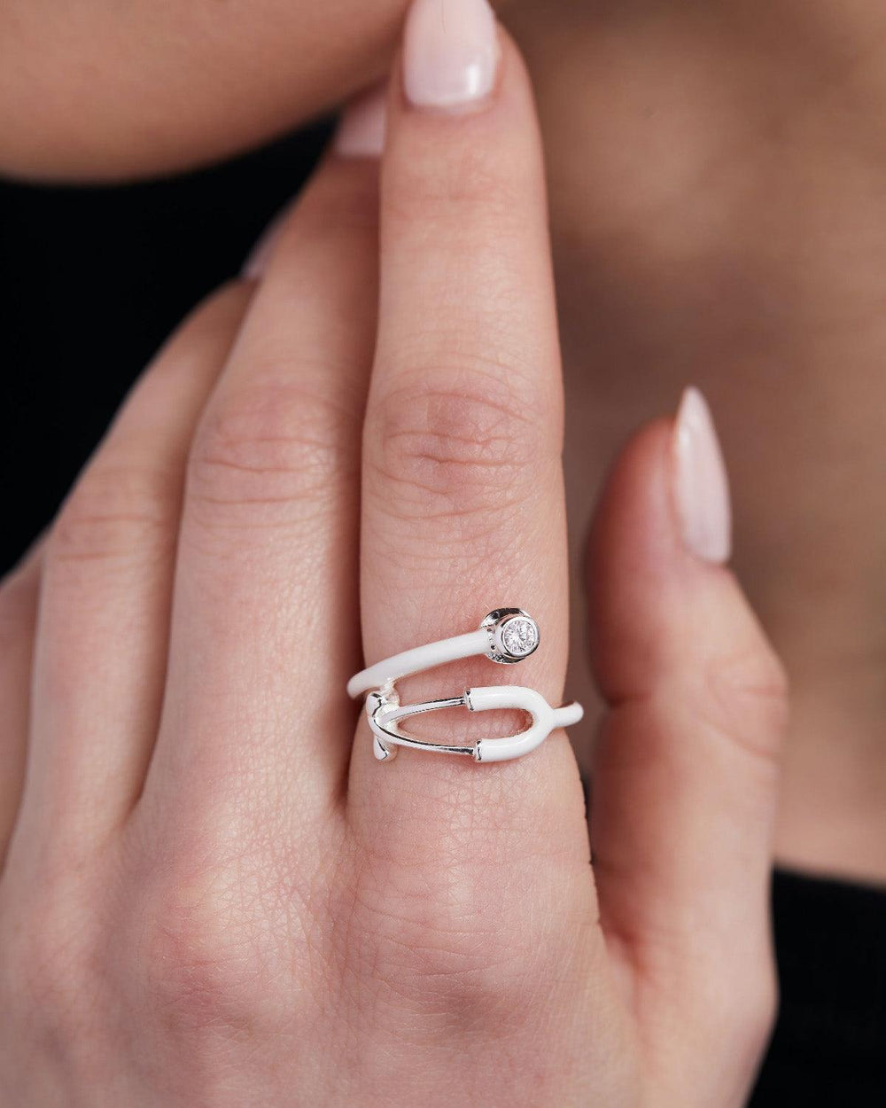 Stethoscope Enamel Ring - V Coterie